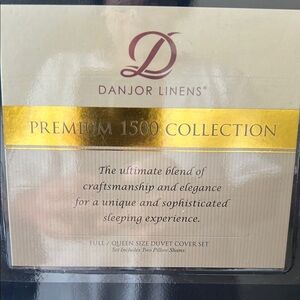Danjor Lines Premium 1500 Collection Duvet Cover Set Navy Bedroom Full Queen
